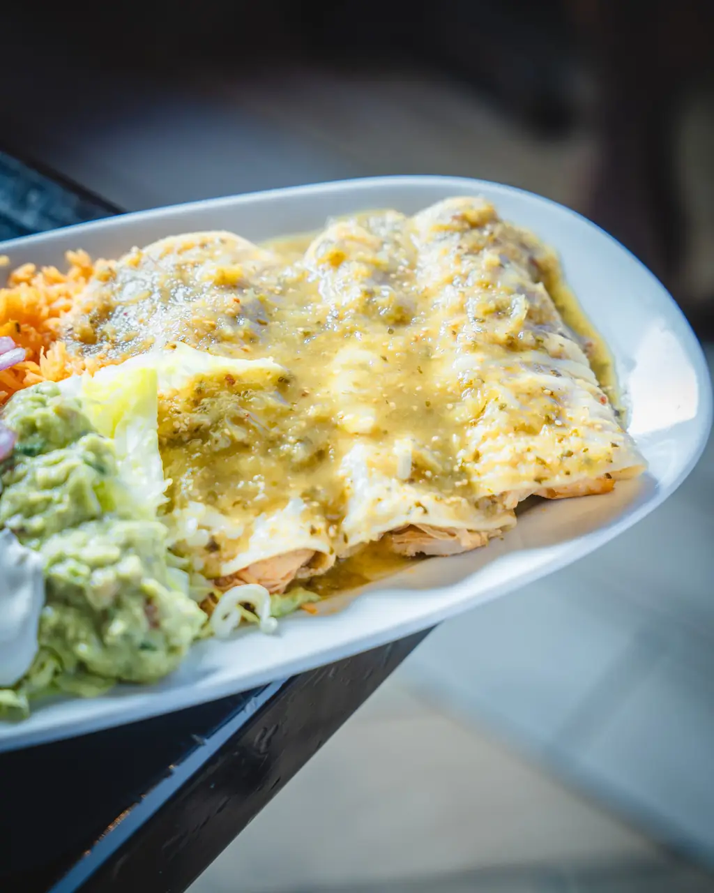 Enchiladas in green sauce