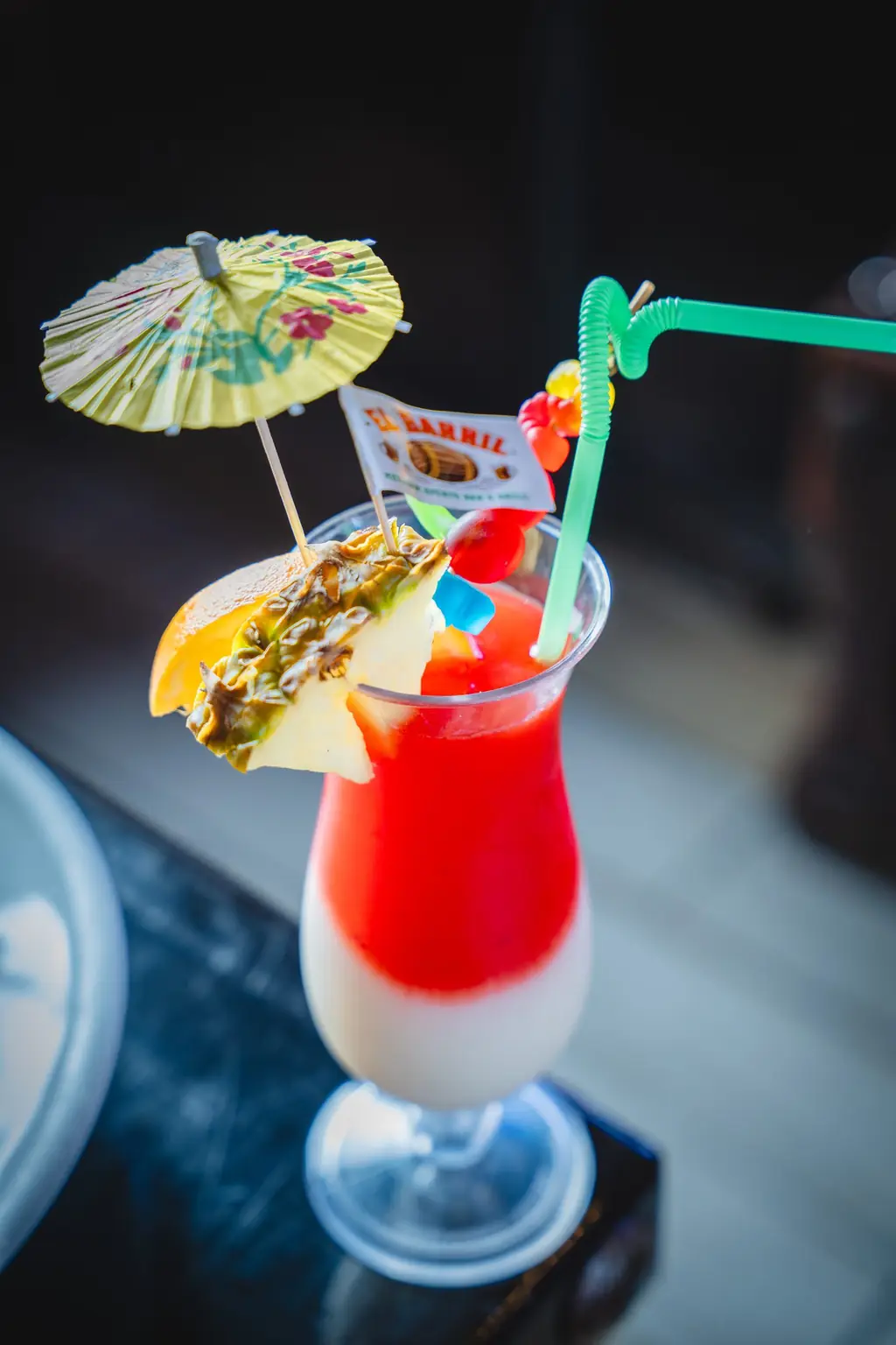 A Miami Vice cocktail on the bar